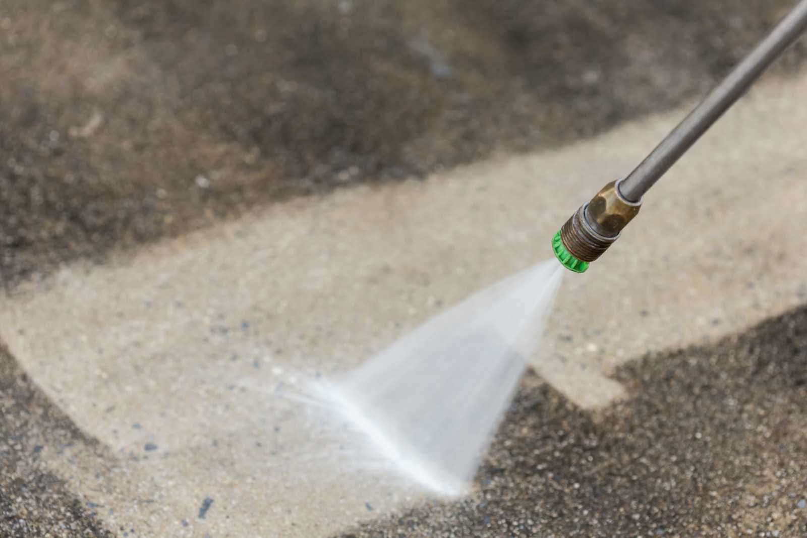 cleaning with a pressure washer